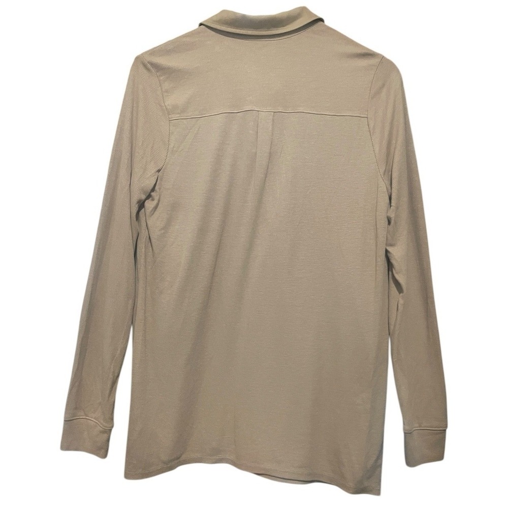 NWT Isabel by Ingrid + Isabel Ribbed Henley Maternity Tan Top‎ M - Picture 4 of 4